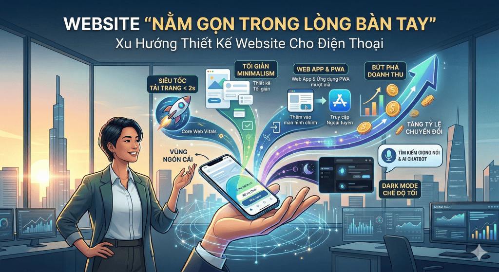 EZ Fast Tech Thiết kế website & phần mềm - Website "Nằm Gọn Trong Lòng Bàn Tay": Xu Hướng Thiết Kế Website Cho Điện Thoại