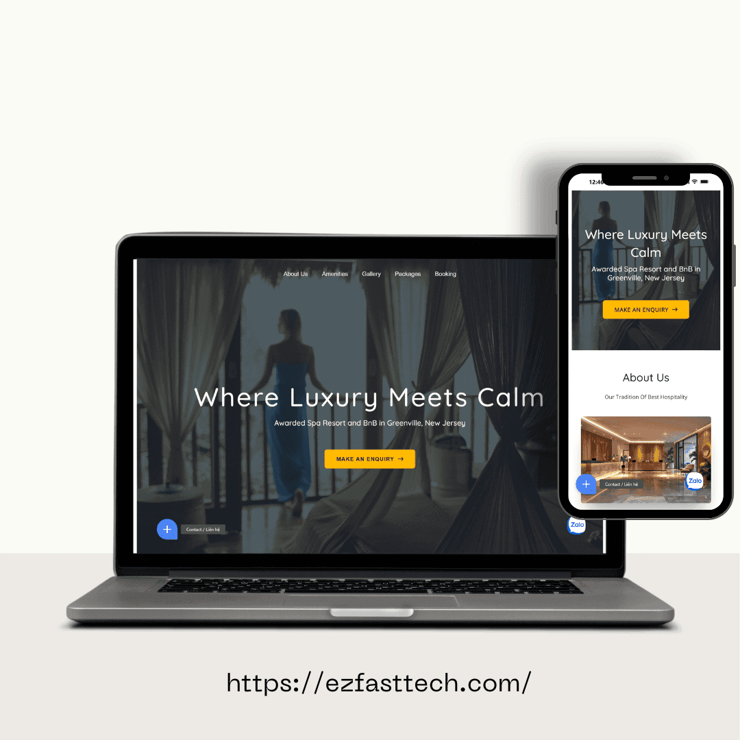 Mẫu website khách sạn, resort, homestay đẹp, chuyên nghiệp, tối ưu SEO.