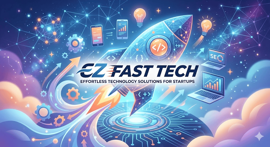 Google Index Và Cách Lập Chỉ Mục Thần Tốc: Giải Mã Cơ Chế Và Kỹ Thuật SEO 6 Logo EZ Fast Tech với biểu tượng công nghệ và phát triển phần mềm sáng tạo.