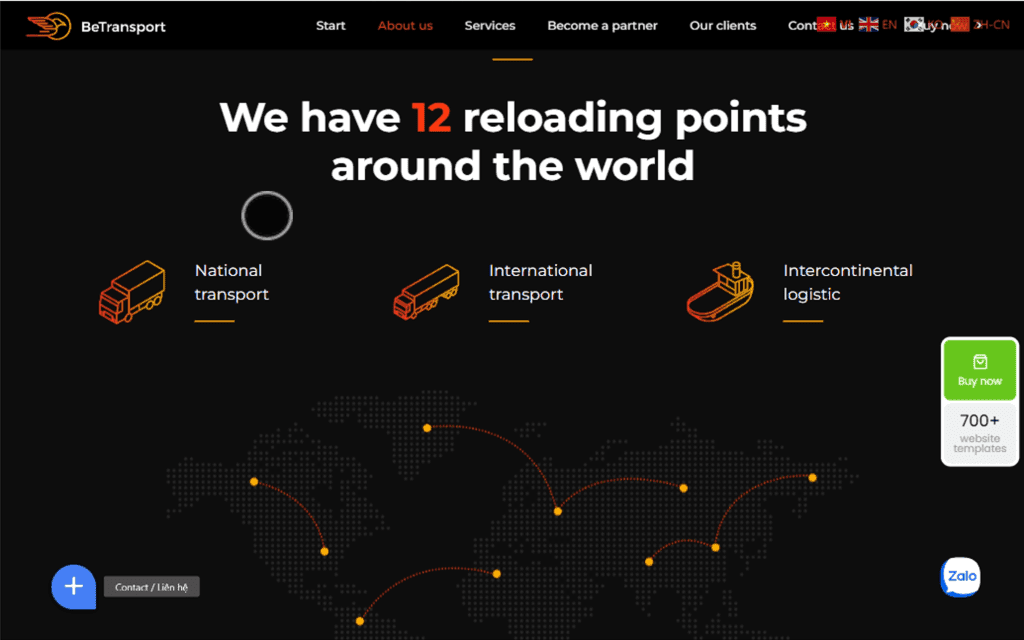 EZ Fast Tech Thiết kế website & phần mềm - Demo – Mẫu web tham khảo - Website Logistic - Website Vận Tải