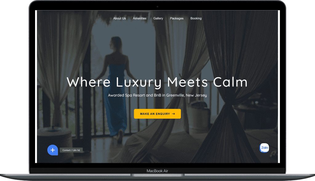 Hình ảnh website dịch vụ lưu trú: khách sạn, resort, homestay, thiết kế web chuyên nghiệp, tối ưu SE.