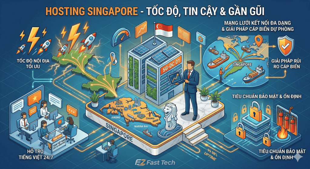 EZ Fast Tech Thiết kế website & phần mềm - Nên Thuê Hosting Máy Chủ Việt Nam Hay Singapore?