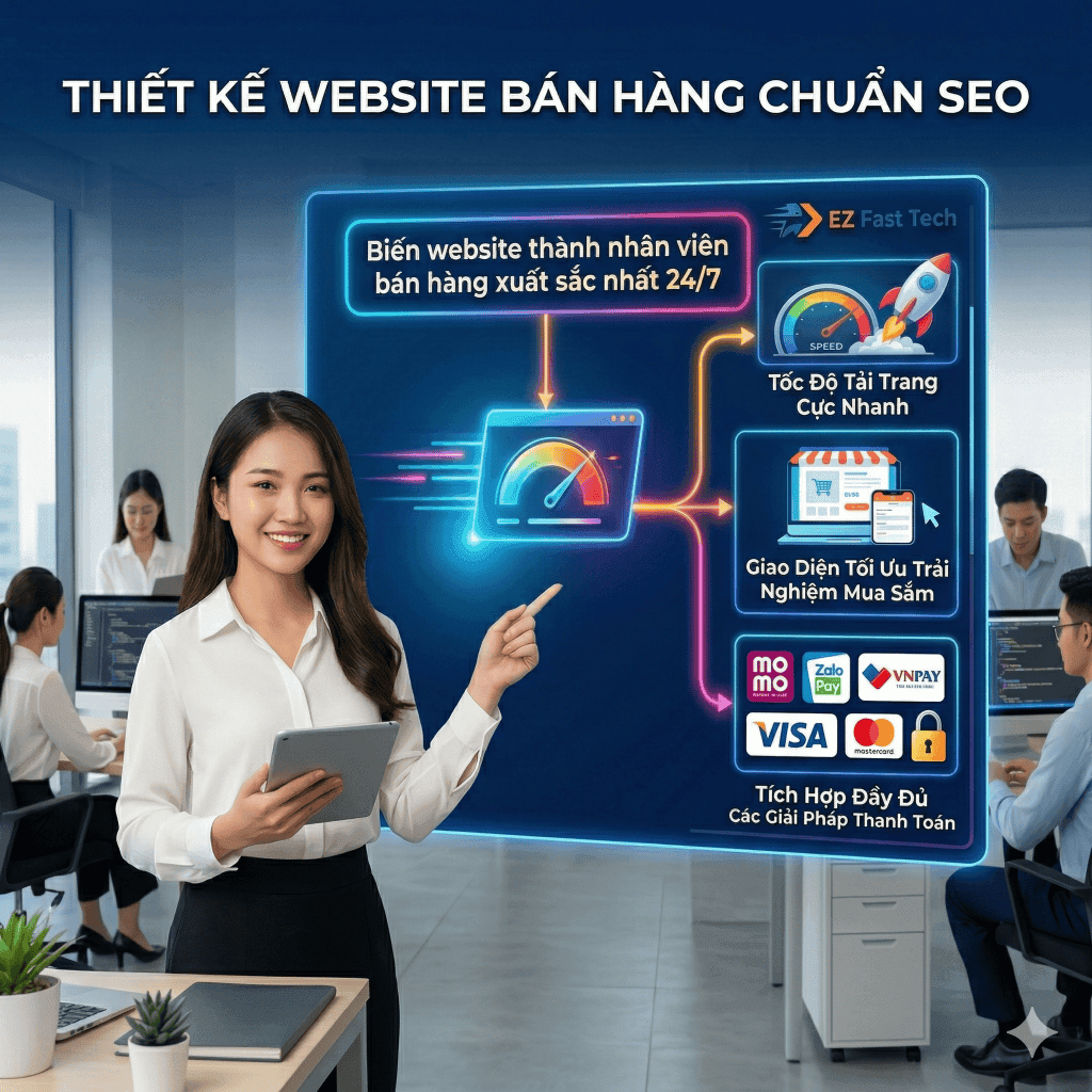 Dịch vụ thiết kế website bán hàng chuẩn SEO, tối ưu trải nghiệm người dùng và tăng doanh số online.