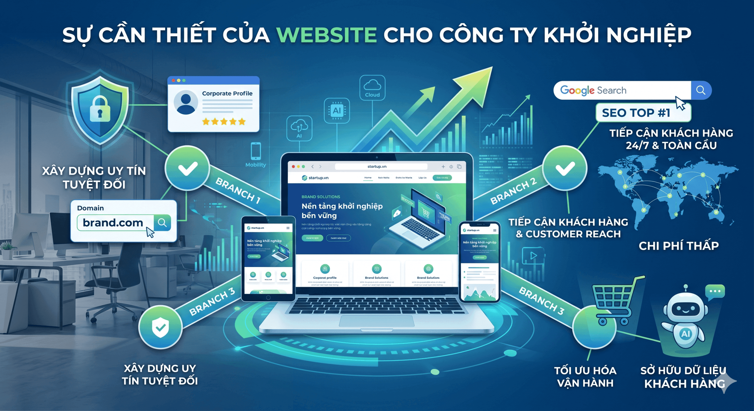 Dịch vụ thiết kế website và phần mềm chuyên nghiệp cho doanh nghiệp mới bắt đầu kinh doanh.