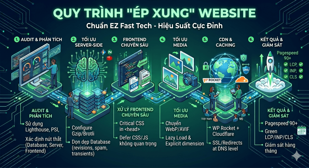 EZ Fast Tech Thiết kế website & phần mềm - Bí Quyết Tối Ưu Website Đạt Google PageSpeed 90+