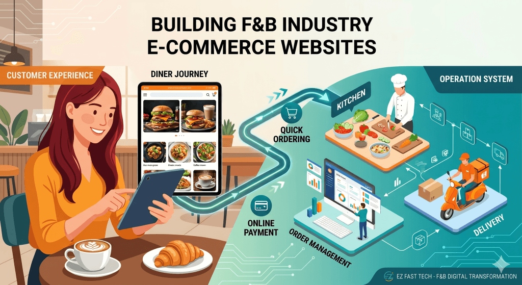 Xây Dựng Website Ngành F&B: Từ Trải Nghiệm Thực Khách Đến Hệ Thống Vận Hành 1 EZ Fast Tech Thiết kế website & phần mềm - Xây Dựng Website Ngành F&B: Từ Trải Nghiệm Thực Khách Đến Hệ Thống Vận Hành