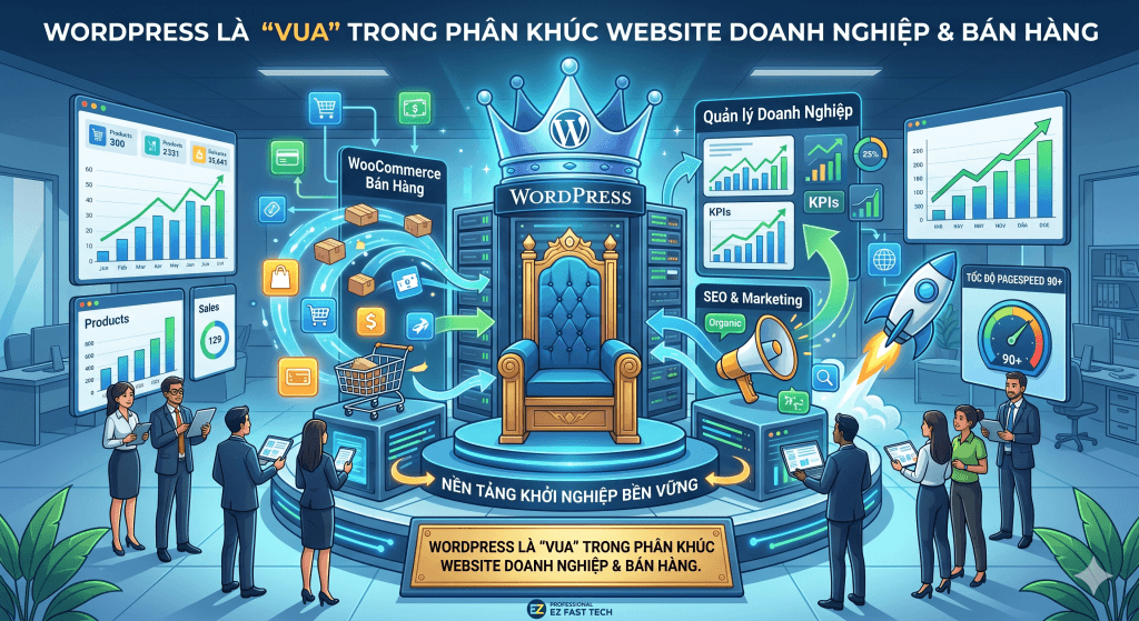 EZ Fast Tech Thiết kế website & phần mềm - So Sánh Website Code Thuần Và WordPress: Lựa Chọn Nào Tối Ưu Cho Doanh Nghiệp?
