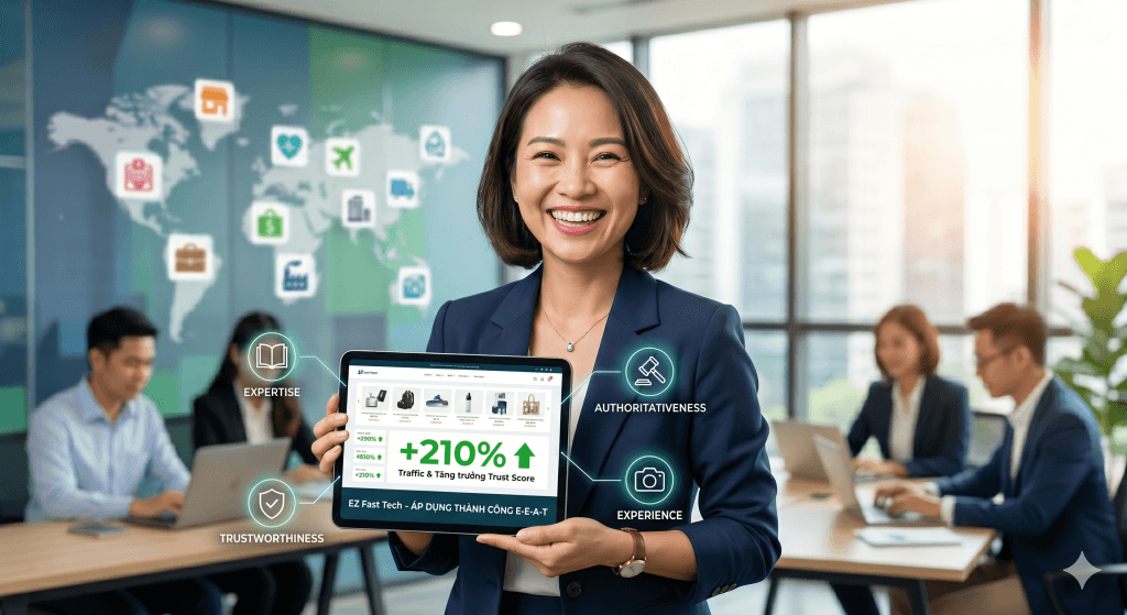 EZ Fast Tech Thiết kế website & phần mềm - Tiêu Chuẩn E-E-A-T Trong SEO: Chìa Khóa Vàng Để Website "Thắng" Google AI