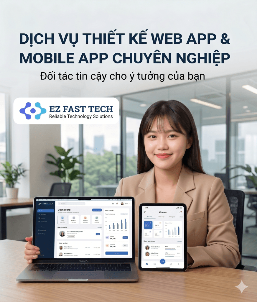 Khi Nào Doanh Nghiệp Thực Sự Cần Thiết Kế Mobile App Riêng? 6 EZ Fast Tech Thiết kế website & phần mềm - Khi Nào Doanh Nghiệp Thực Sự Cần Thiết Kế Mobile App Riêng?