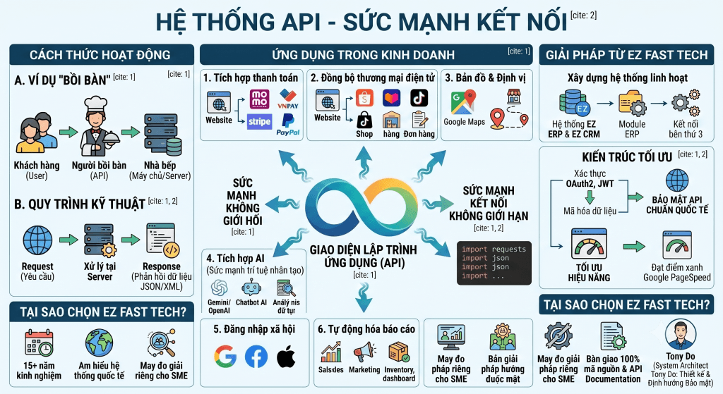 EZ Fast Tech Thiết kế website & phần mềm - API Là Gì? Sức Mạnh Kết Nối Và Cách EZ Fast Tech Tối Ưu Hóa Hệ Thống Qua Kết Nối API