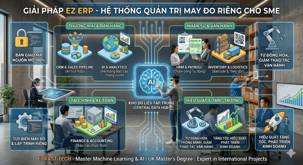 EZ Fast Tech Thiết kế website & phần mềm - Thiết Kế Hệ Thống ERP Cho SME: Quy Trình & Giải Pháp EZ ERP Tối Ưu