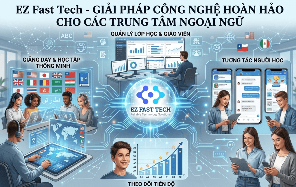 Thiết Kế Website Trung Tâm Ngoại Ngữ: Nền Tảng Số Thu Hút Học Viên Và Tối Ưu Quản Trị Đào Tạo 6 EZ Fast Tech Thiết kế website & phần mềm - Thiết Kế Website Trung Tâm Ngoại Ngữ: Nền Tảng Số Thu Hút Học Viên Và Tối Ưu Quản Trị Đào Tạo