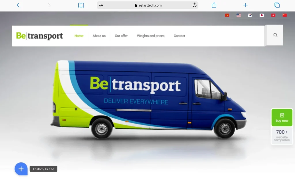 EZ Fast Tech Thiết kế website & phần mềm - Website Ngành Vận Tải Và Logistics Chuyên Nghiệp