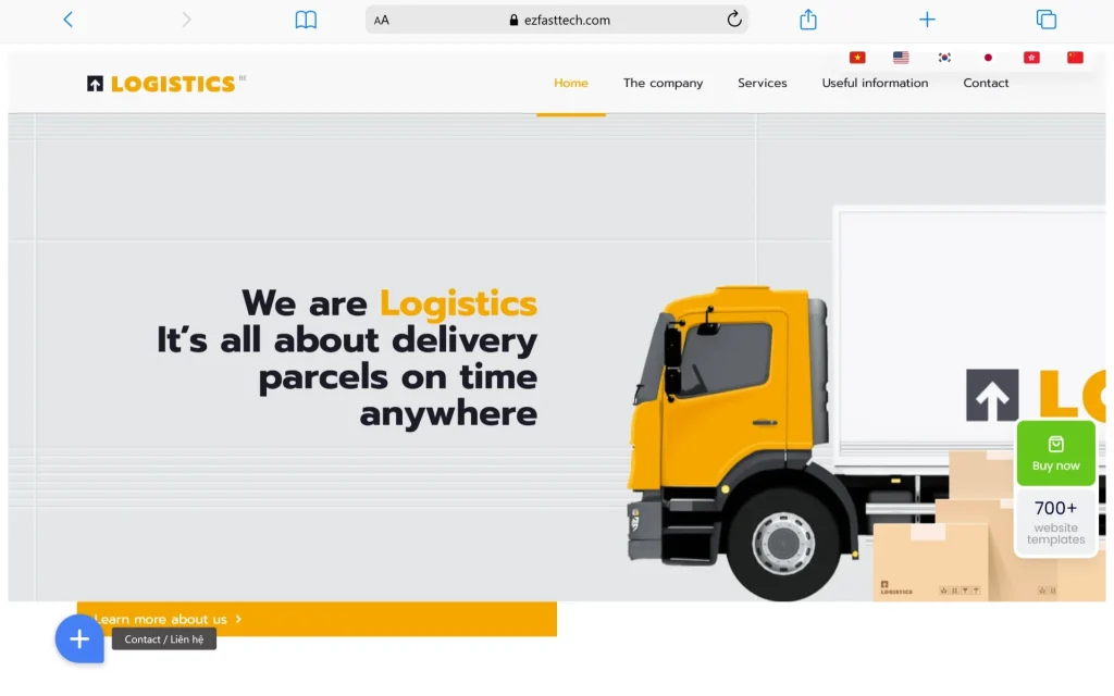EZ Fast Tech Thiết kế website & phần mềm - Website Ngành Vận Tải Và Logistics Chuyên Nghiệp