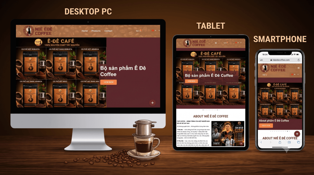 Dự Án Website Niê Ê Đê Coffee 1 dự án website Nie Ê Đê Coffee
