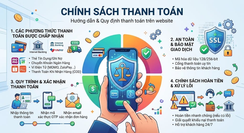 Chính Sách Thanh Toán Trên Website Bán Hàng: Hợp Pháp Lý, Minh Bạch Và Chuẩn SEO 4 EZ Fast Tech Thiết kế website & phần mềm - Chính Sách Thanh Toán Trên Website Bán Hàng: Hợp Pháp Lý, Minh Bạch Và Chuẩn SEO