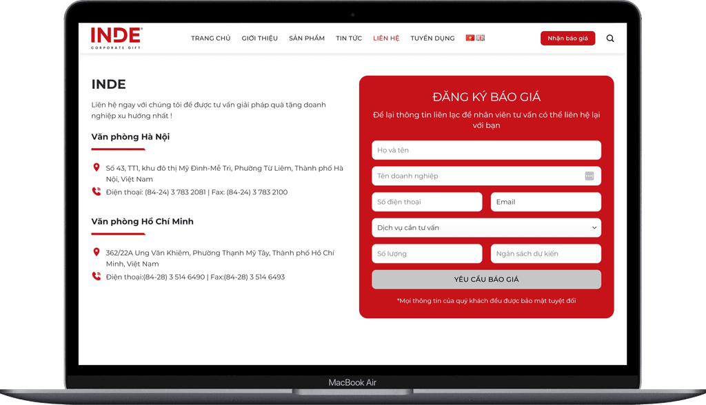 Dự Án Website INDE 5 EZ Fast Tech Thiết kế website & phần mềm - Dự Án Website INDE