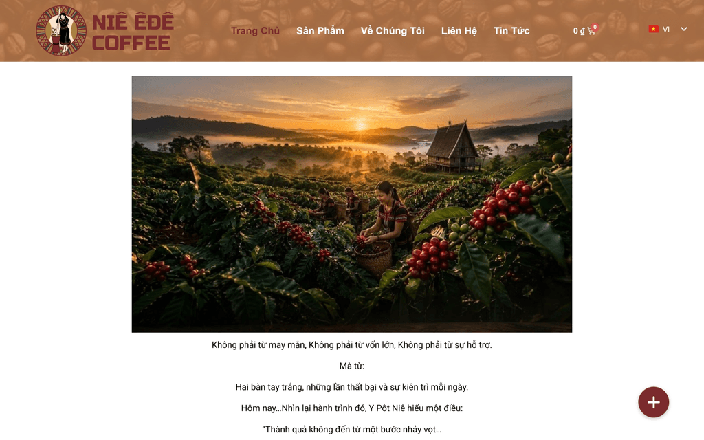 Dự Án Website Niê Ê Đê Coffee 3 website bán hàng