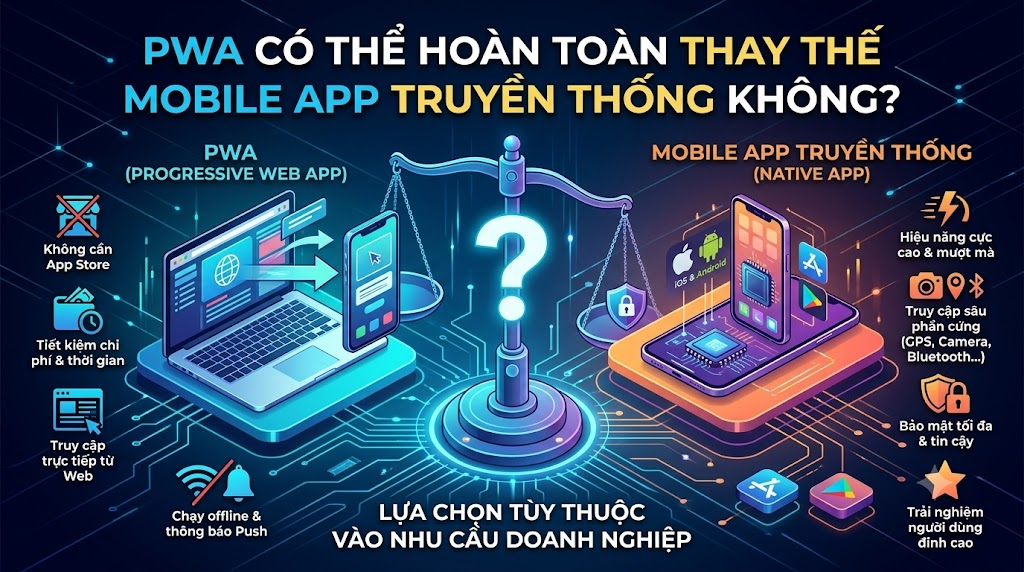 Progressive Web App (PWA): Xu Hướng "Ứng Dụng Hóa" Website Chi Phí Thấp 4 PWA Có Thể Thay Thế Mobile App