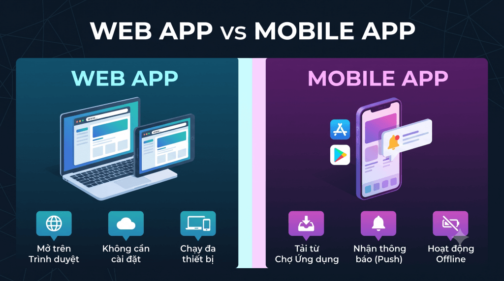 Web App vs Mobile App: Đâu Là Lựa Chọn Tối Ưu Cho Doanh Nghiệp SMEs Trong Kỷ Nguyên Số? 1 web-app-vs-mobile-app